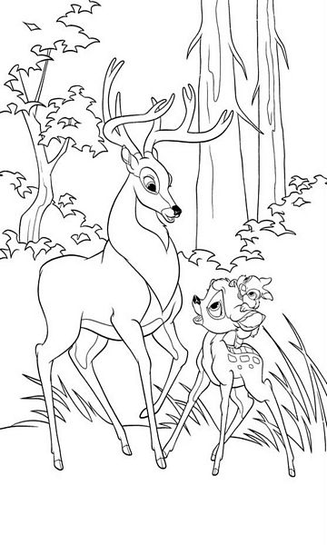 kolorowanka Bambi malowanka do wydruku Disney z bajki dla dzieci nr 55